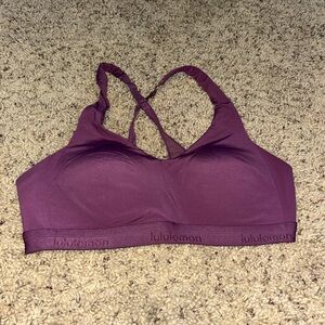 lululemon plum strappy sports bra